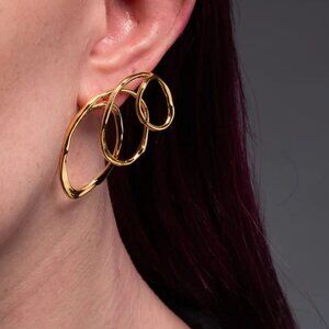 Alexis Bittar Twisted Gold Looped Ear Climber Earrings